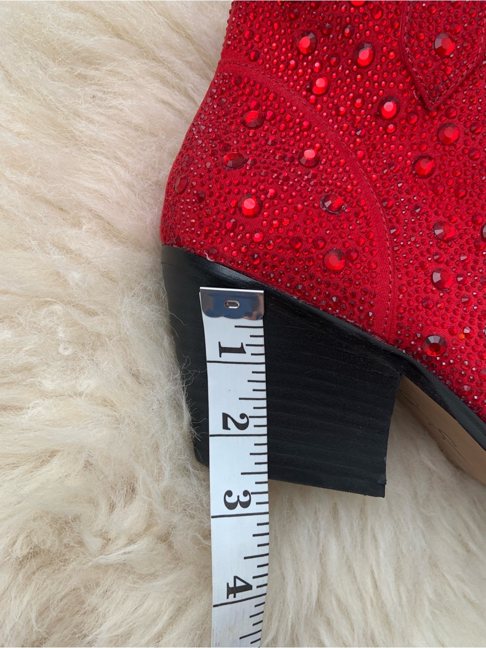 JESSICA SIMPSON Red Crystal Embellished Women's Ankle Boots (Sz 10) - Picture 10 of 10
